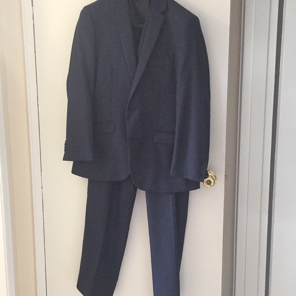 Navy 3-piece suit: jacket, vest, pants
